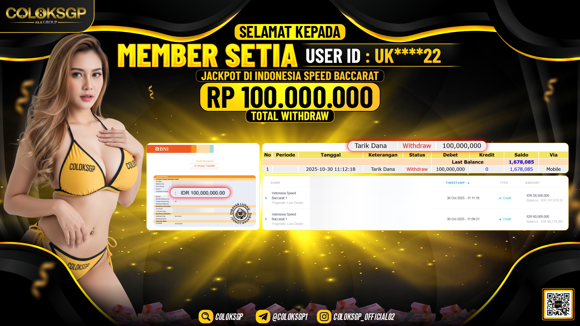 COLOKSGP JACKPOT INDONESIA SPEED BACCARAT