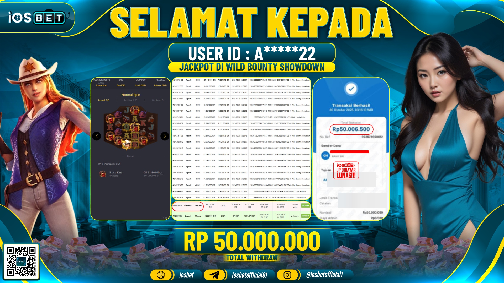 Bukti Pembayaran LUNAS SLOT GAME GACOR  Rp.50.000.000