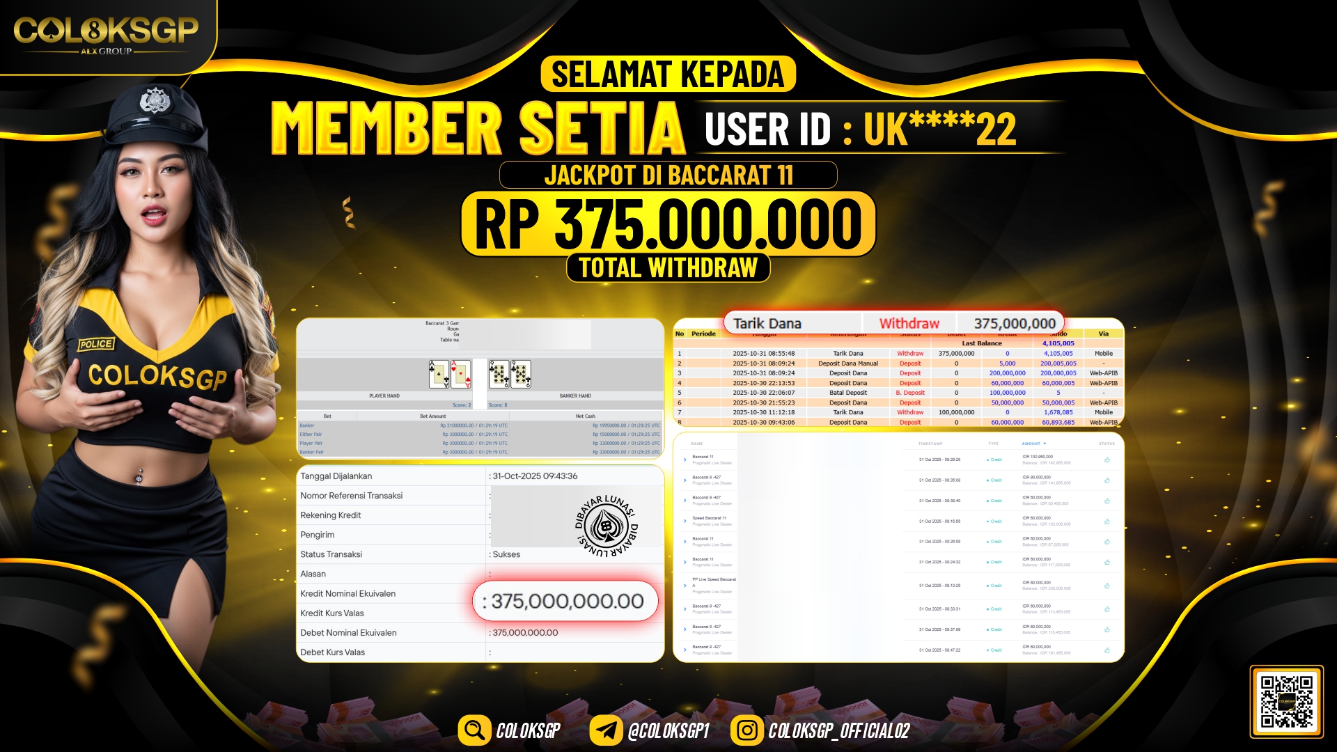 COLOKSGP JACKPOT BACCARAT 11 PPLD