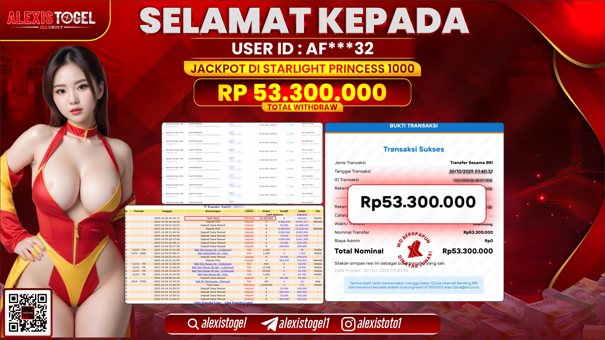 ALEXISTOGEL di SLOT STARLIGHT PRINCESS 1000 RP.53.300.000, LUNAS