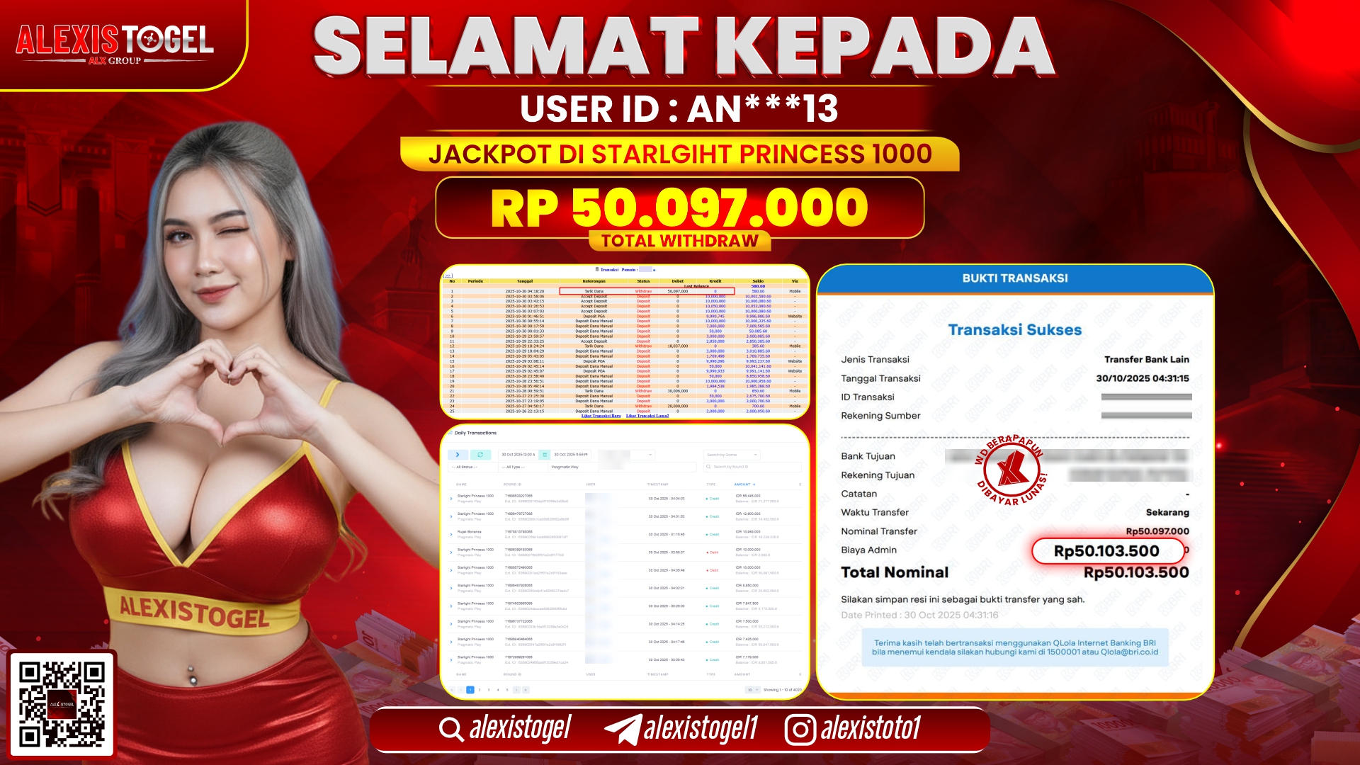 ALEXISTOGEL di SLOT STARLIGHT PRINCESS 1000 RP.50.097.000, LUNAS