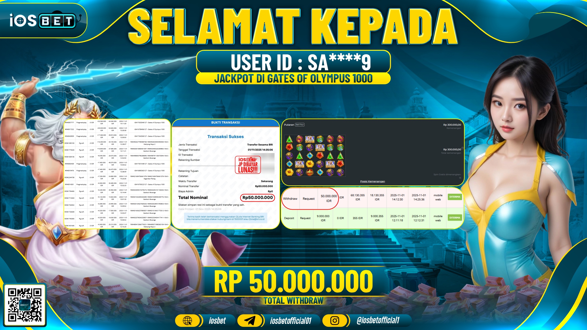 Bukti Pembayaran LUNAS SLOT GAME GACOR  Rp.50.000.000