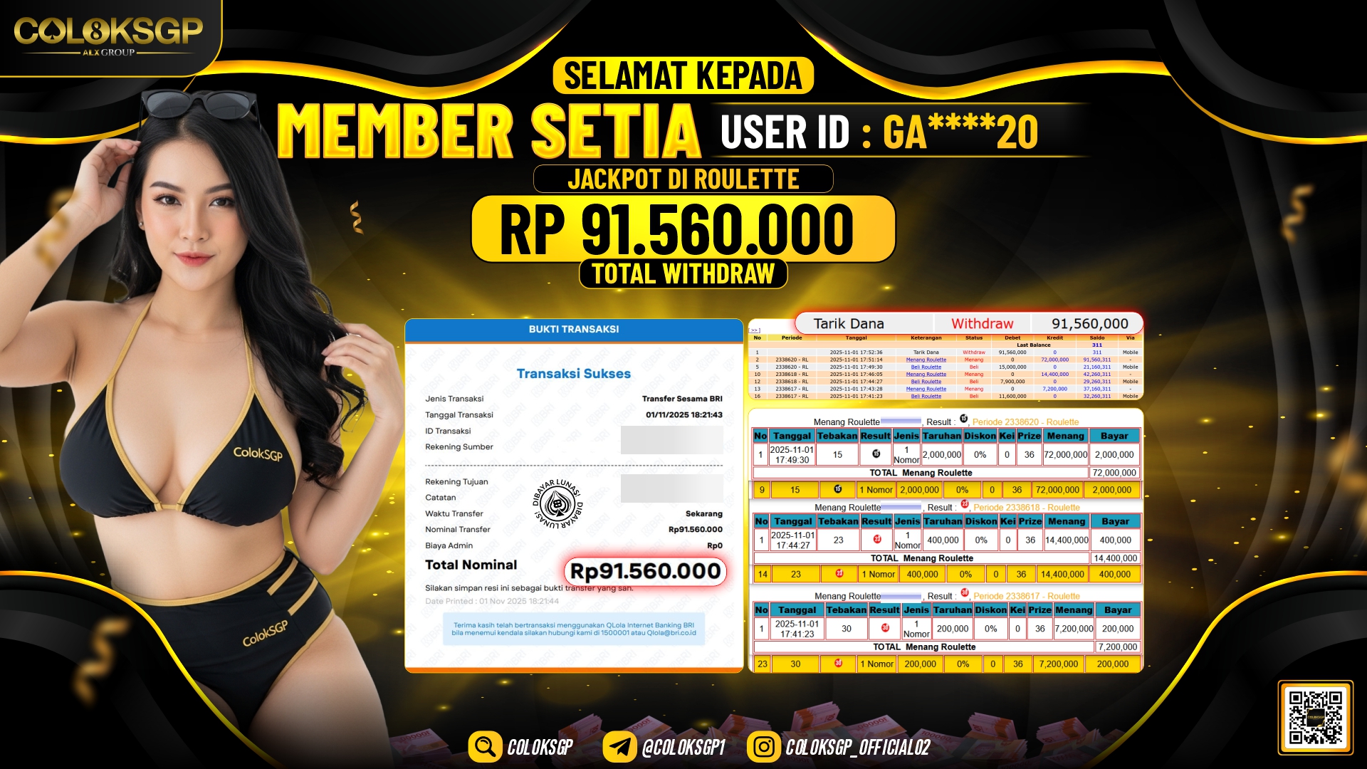 COLOKSGP JACKPOT LIVE GAMES ROULETTE