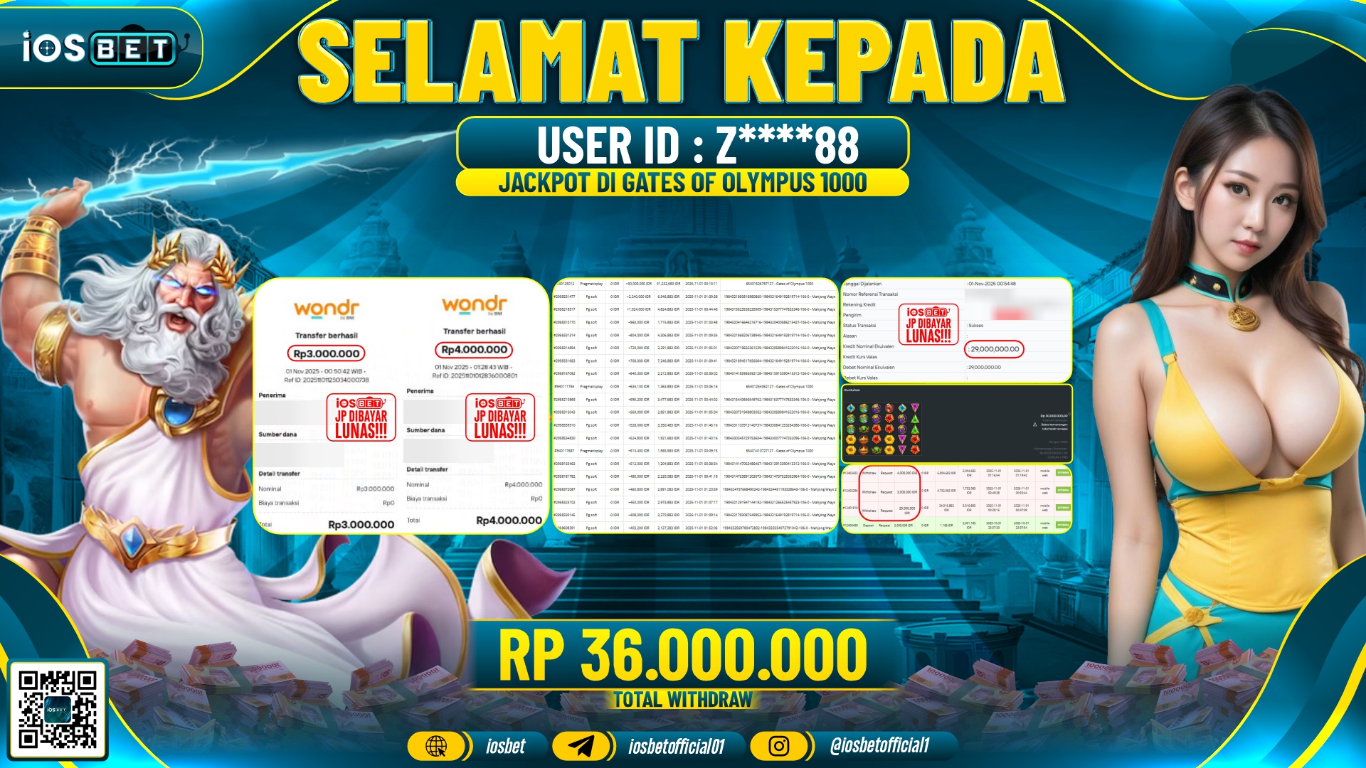 Bukti Pembayaran LUNAS SLOT GAME GACOR  Rp.36.000.000