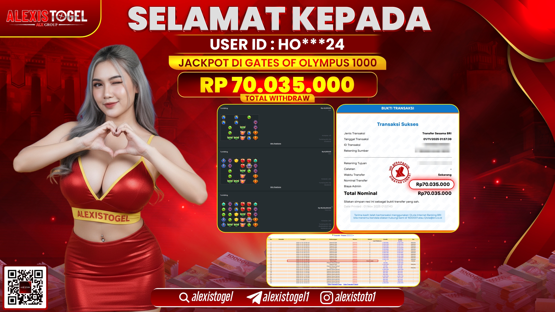 ALEXISTOGEL di SLOT GATES OF OLYMPUS 1000 RP.70.035.000, LUNAS