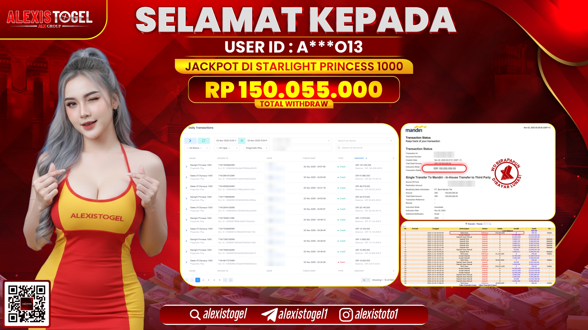 ALEXISTOGEL di SLOT STARLIGHT PRINCESS 1000 RP.150.055.000, LUNAS