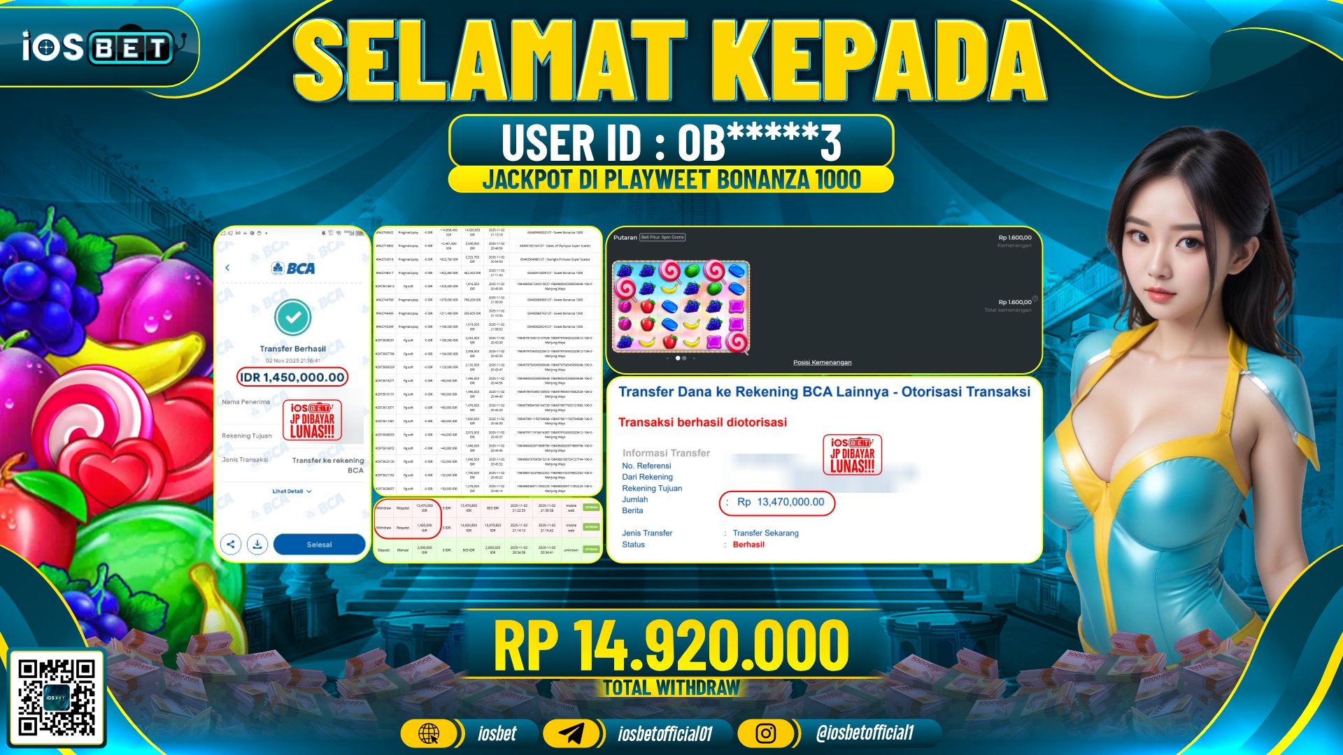 Bukti Pembayaran LUNAS SLOT GAME GACOR  Rp.14.920.000