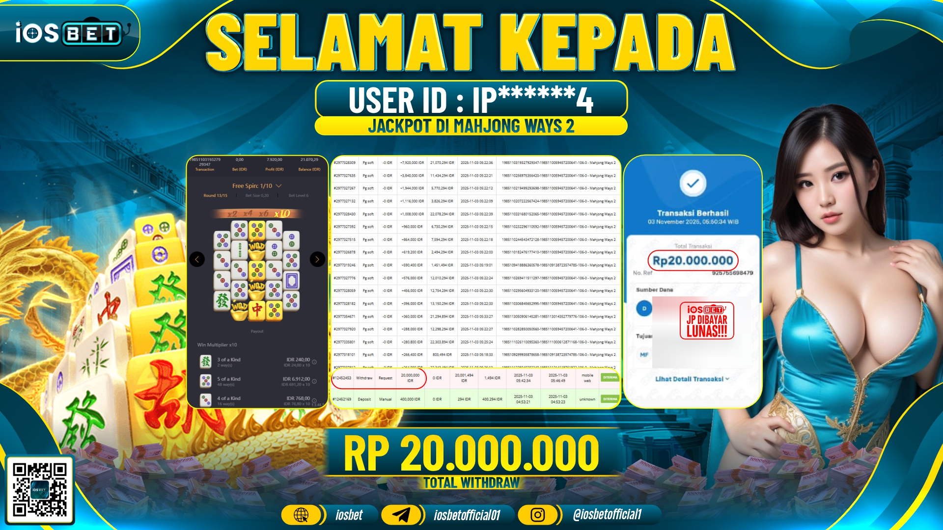 Bukti Pembayaran LUNAS SLOT GAME GACOR  Rp.20.000.000