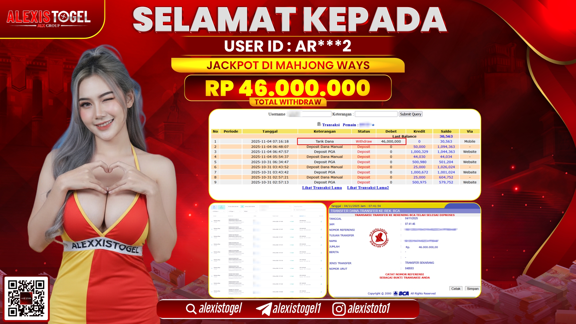 ALEXISTOGEL di SLOT MAHJONG WAYS RP.46.000.000, LUNAS