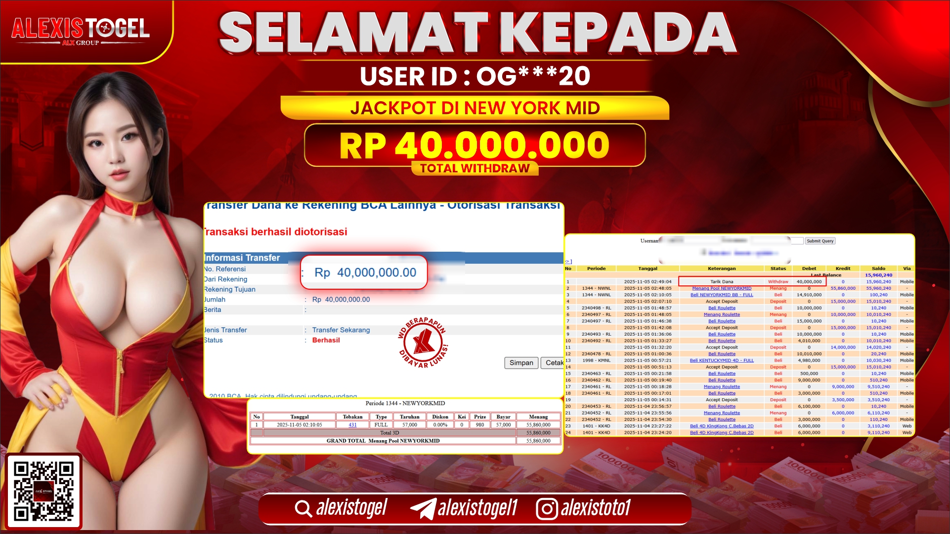 ALEXISTOGEL di TOGEL NEW YORK MID RP.40.000.000, LUNAS