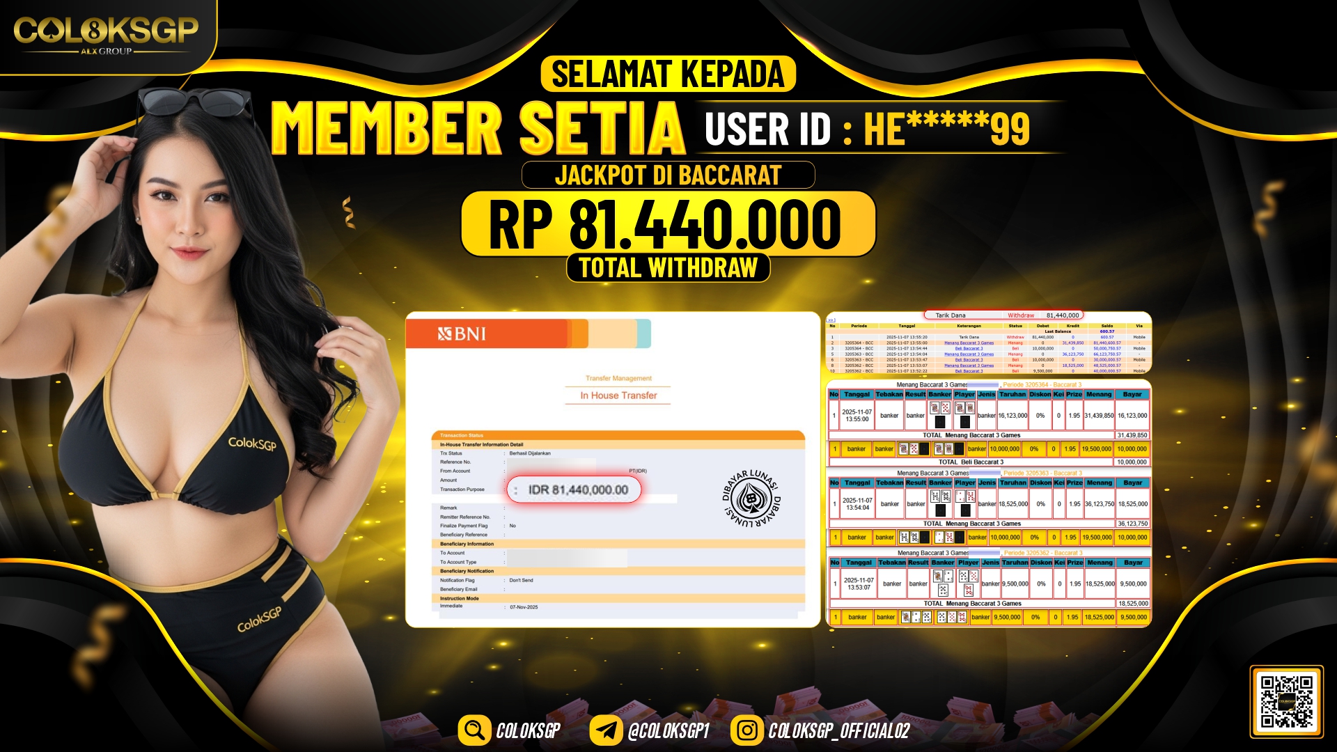 COLOKSGP JACKPOT LIVE GAMES BACCARAT