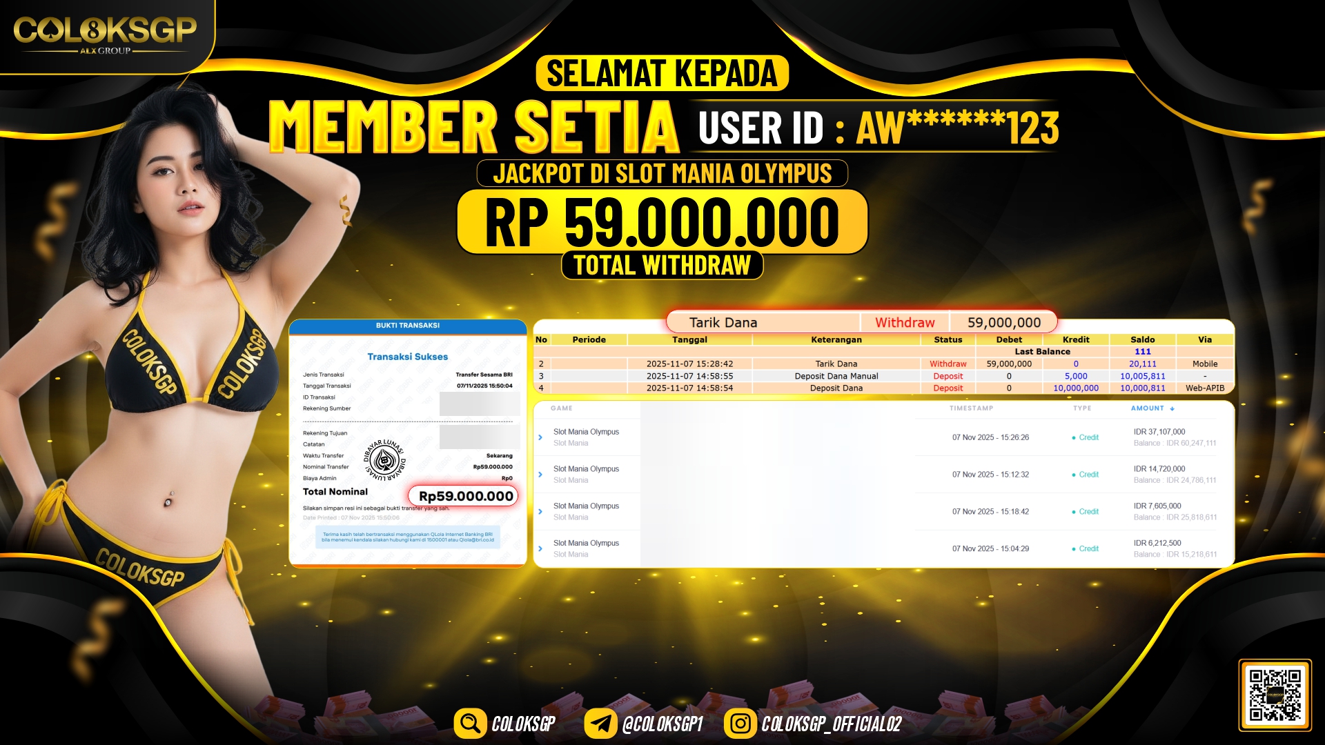 COLOKSGP JACKPOT SLOT MANIA OLYMPUS