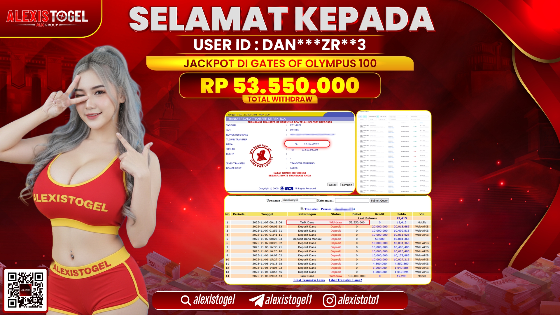 ALEXISTOGEL di SLOT GATES OF OLYMPUS 1000 RP.53.550.000, LUNAS