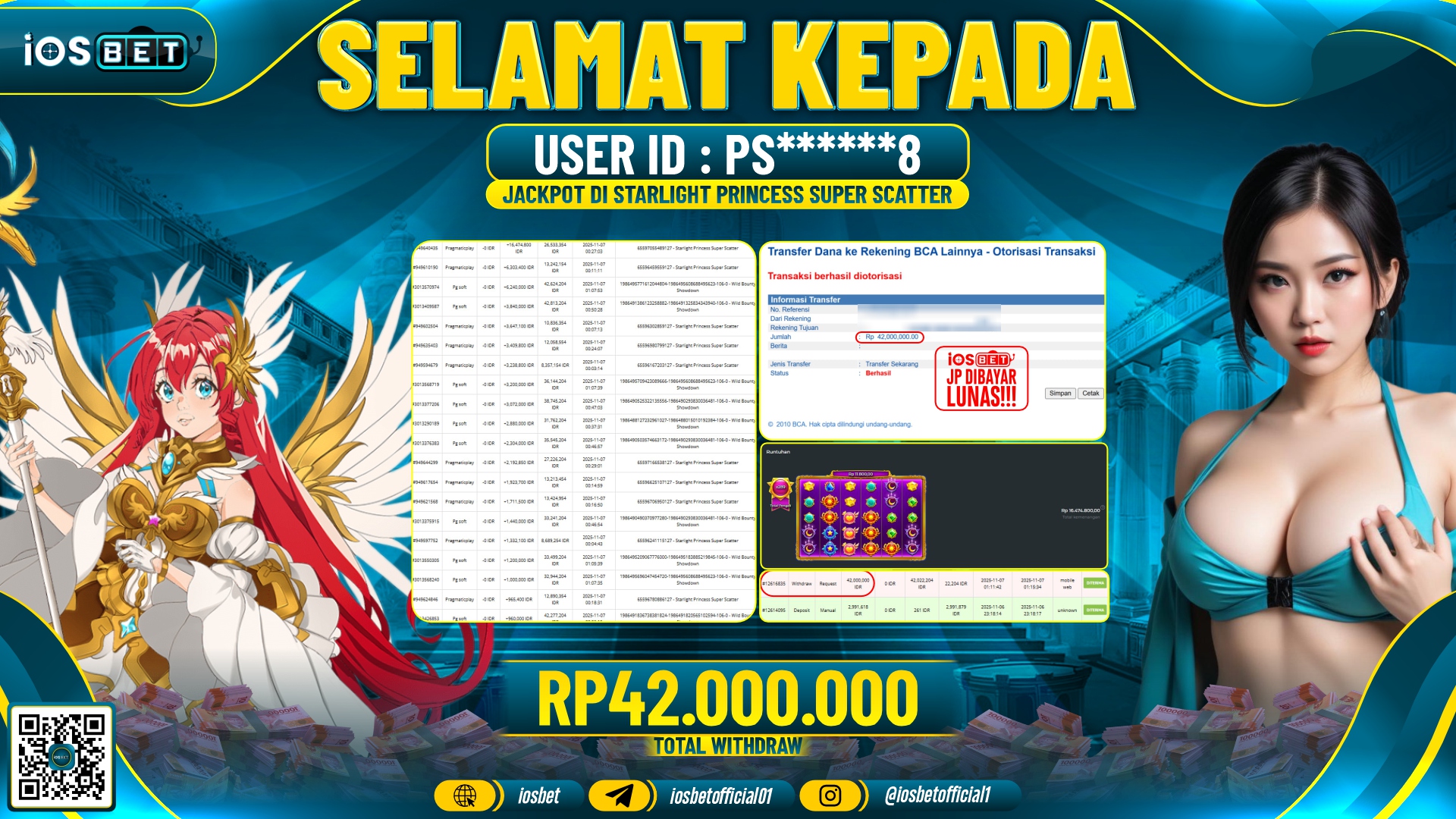 Bukti Pembayaran LUNAS SLOT GAME GACOR  Rp.42.000.000