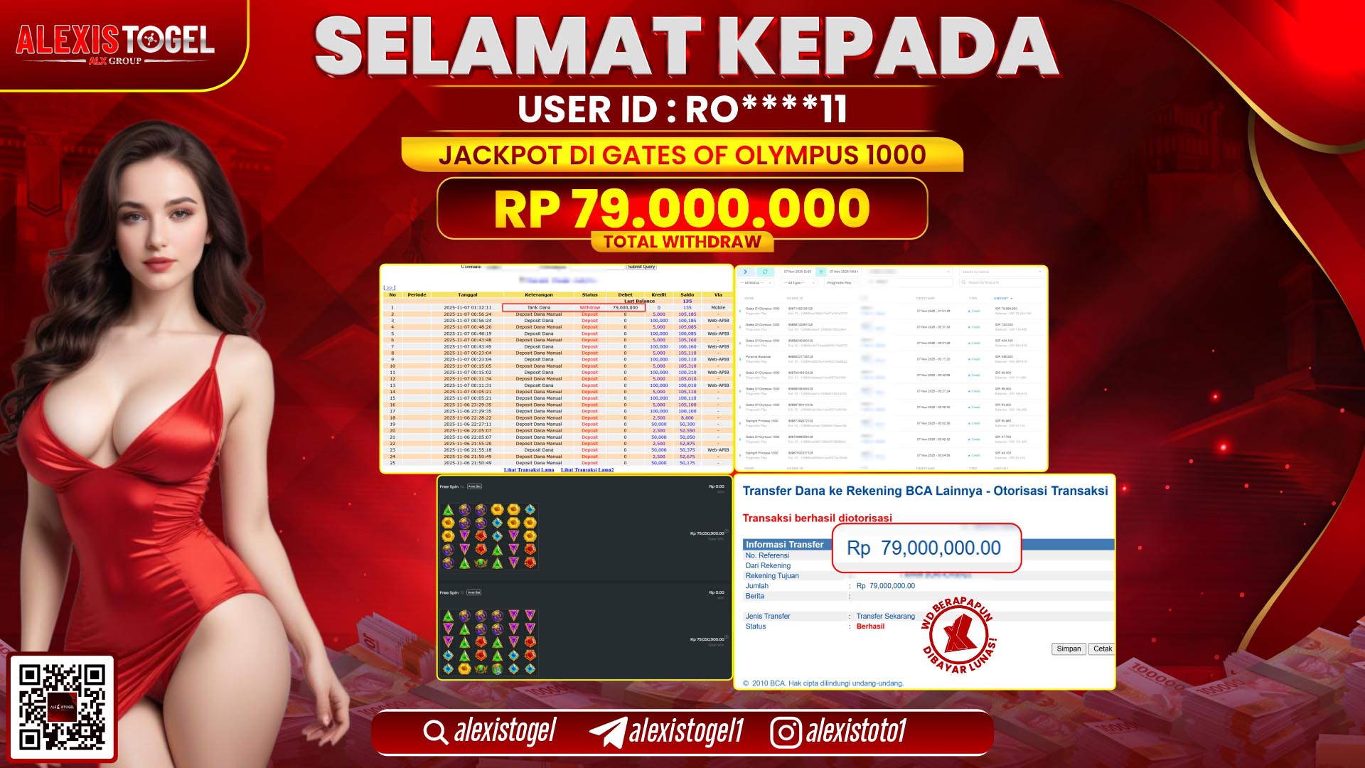 ALEXISTOGEL di SLOT GATES OF OLYMPUS 1000 RP.79.000.000, LUNAS