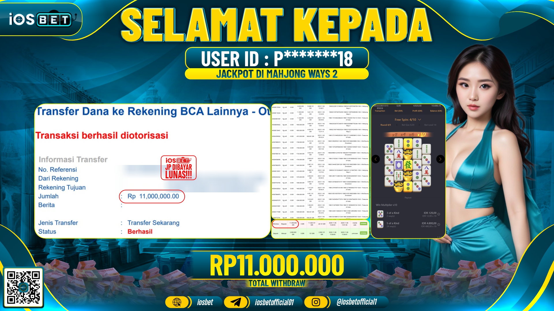 Bukti Pembayaran LUNAS SLOT GAME GACOR  Rp.11.000.000