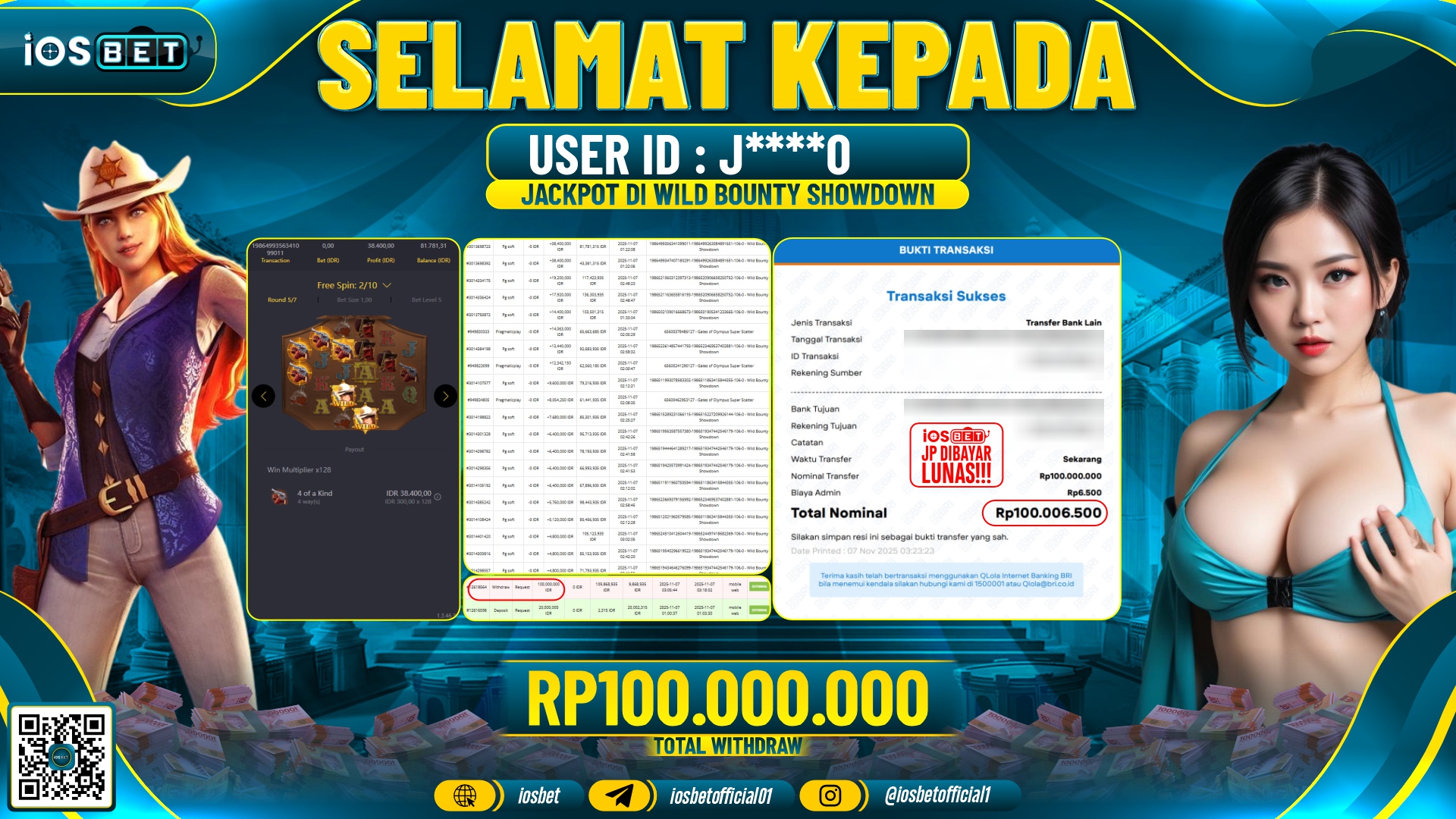 Bukti Pembayaran LUNAS SLOT GAME GACOR  Rp.100.000.000
