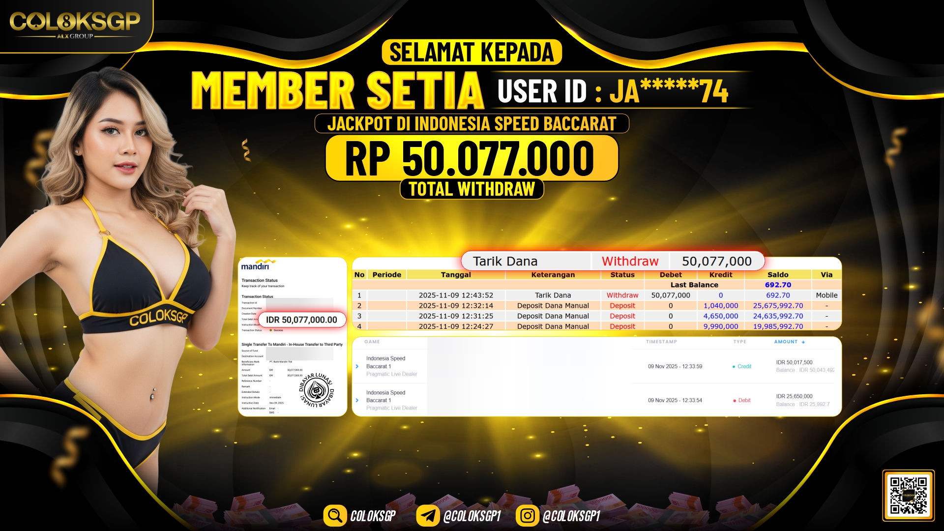 COLOKSGP JACKPOT INDONESIA SPEED BACCARAT 1