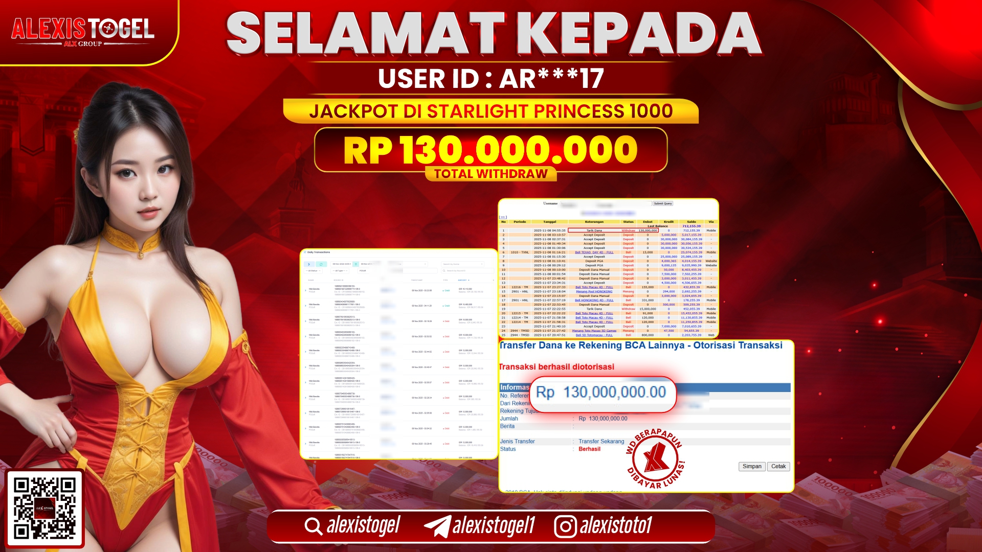 ALEXISTOGEL di SLOT STARLIGHT PRINCESS 1000 RP.130.000.000, LUNAS