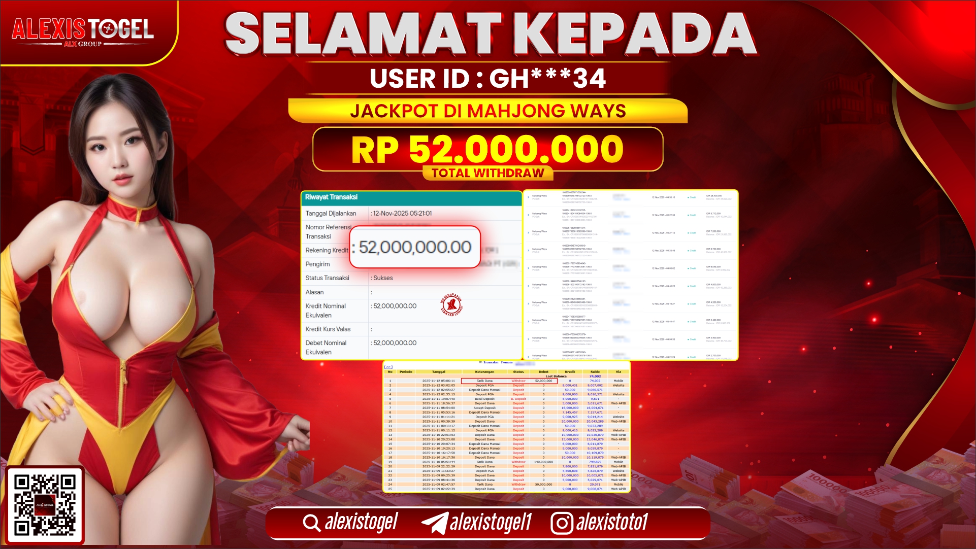 ALEXISTOGEL di SLOT MAHJONG WAYS RP.52.000.000, LUNAS