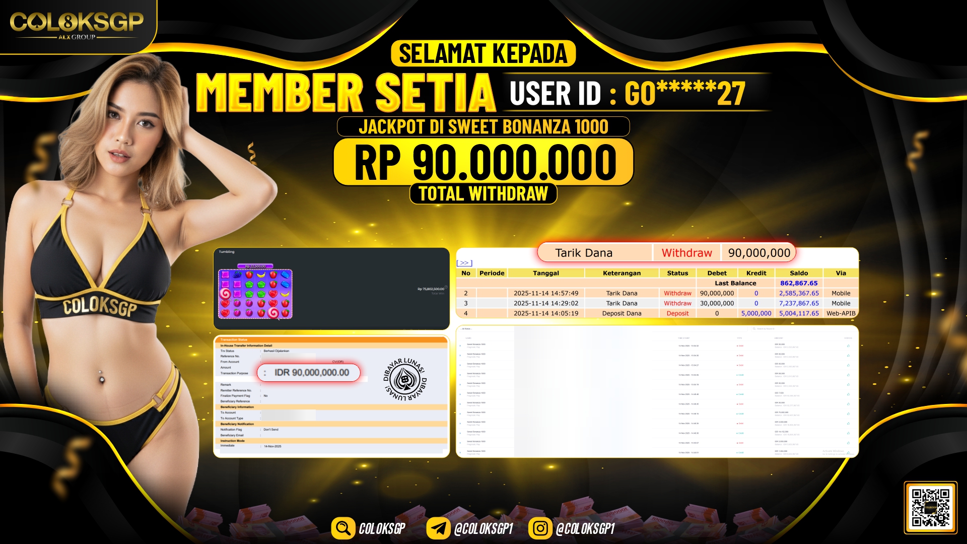 COLOKSGP JACKPOT SWEET BONANZA 1000