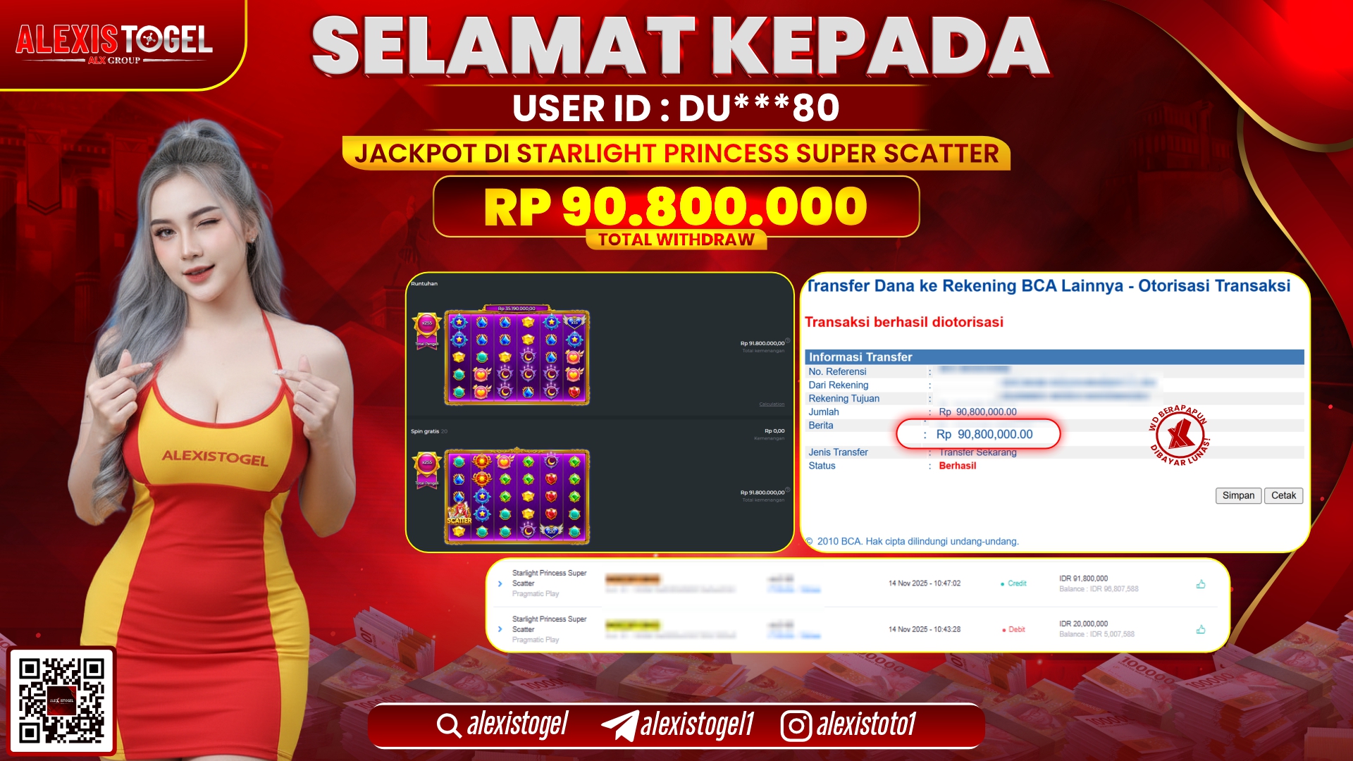 ALEXISTOGEL di SLOT STARLIGHT PRINCESS SUPER SCATTER RP.90.800.000, LUNAS