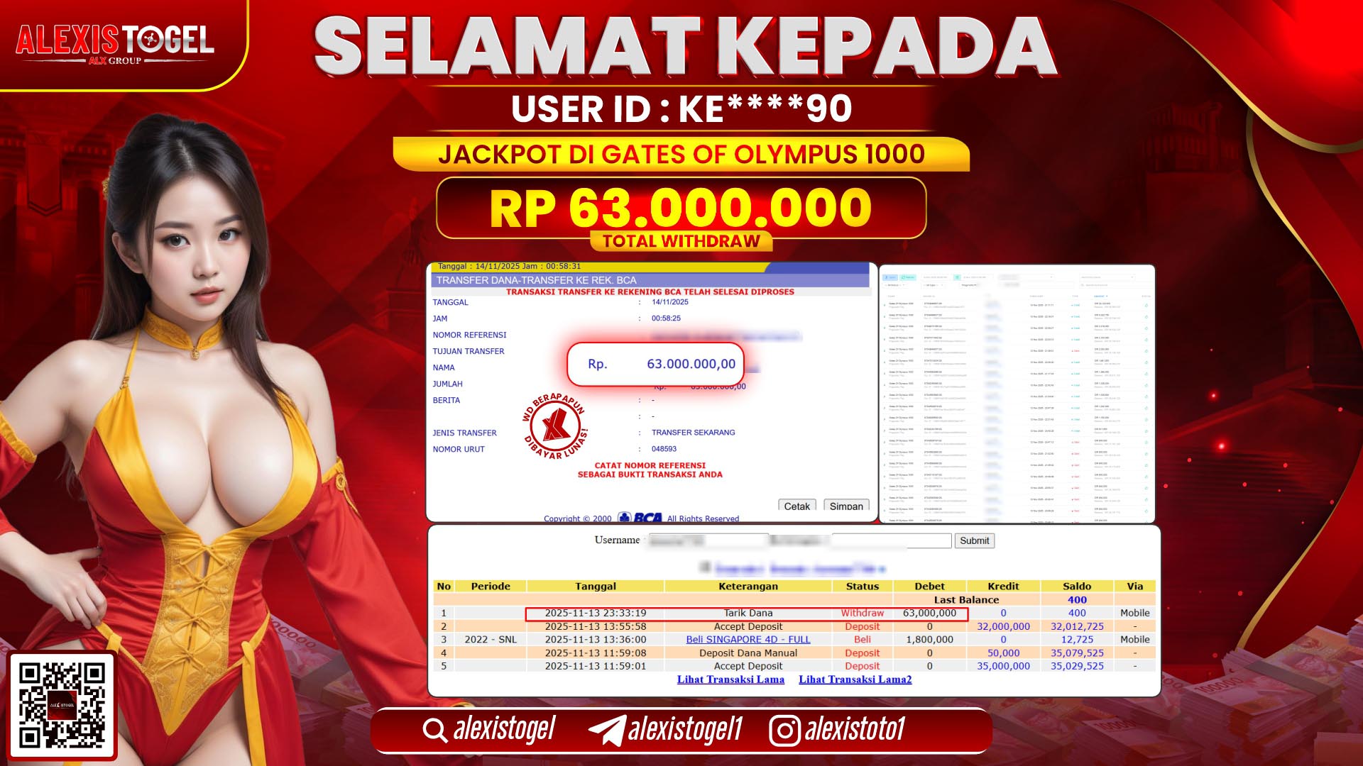 ALEXISTOGEL di SLOT GATES OF OLYMPUS 1000 RP.63.000.000, LUNAS