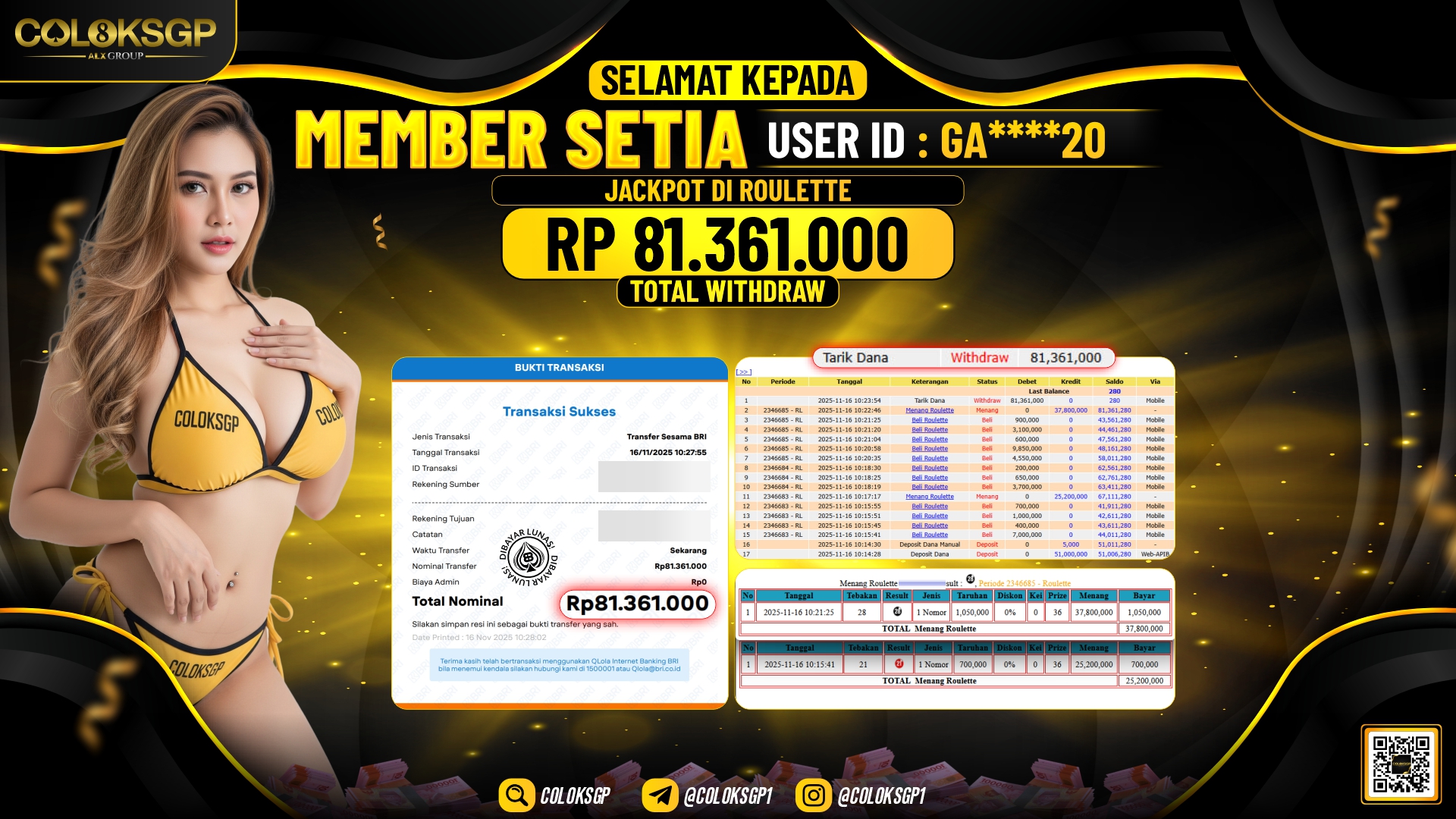 COLOKSGP JACKPOT LIVE GAMES ROULETTE