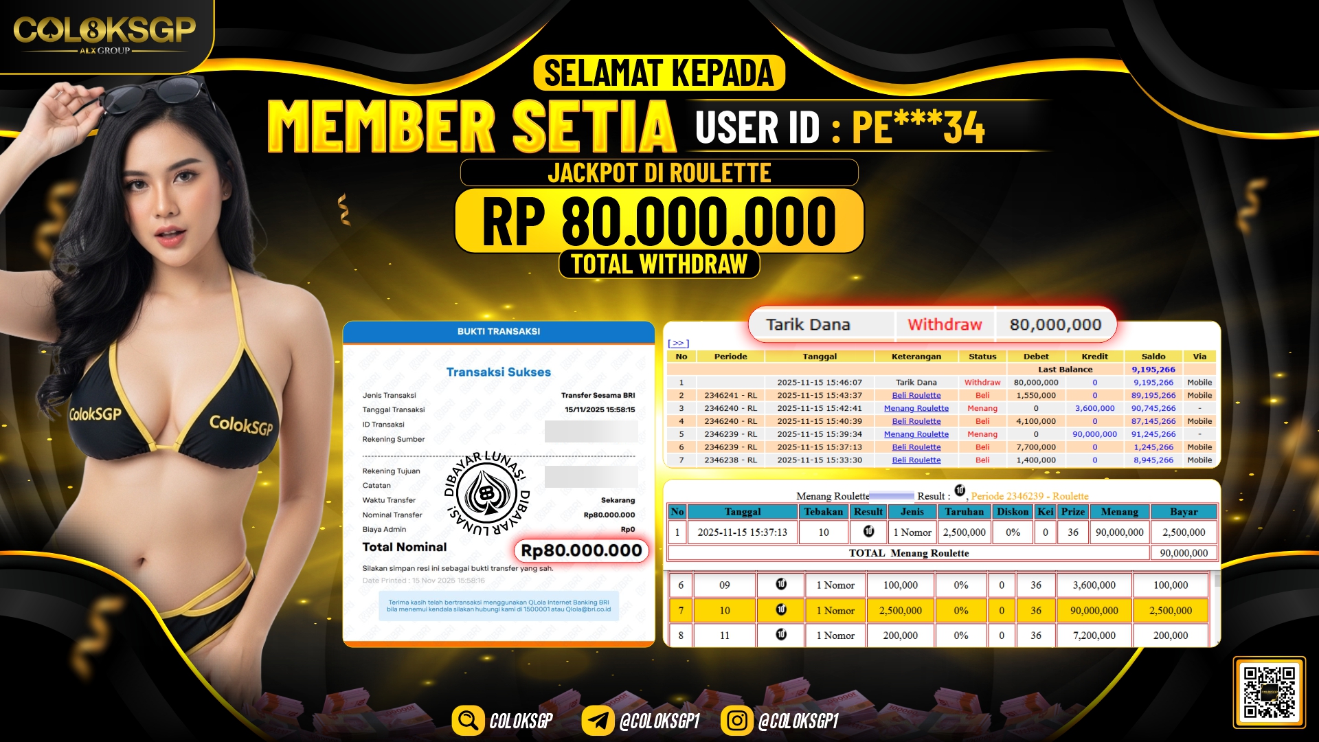 COLOKSGP JACKPOT LIVE GAMES ROULETTE