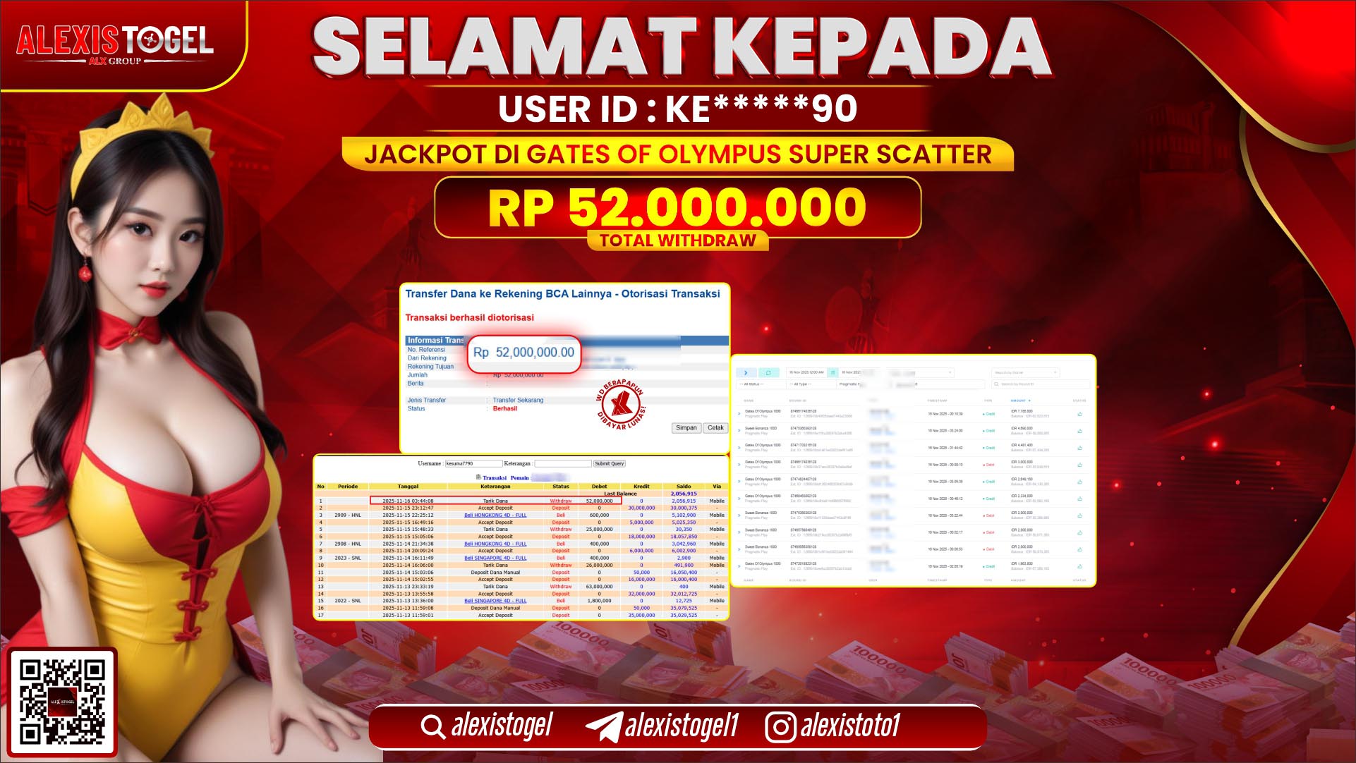 ALEXISTOGEL di SLOT GATES OF OLYMPUS SUPER SCATTER RP.52.000.000, LUNAS