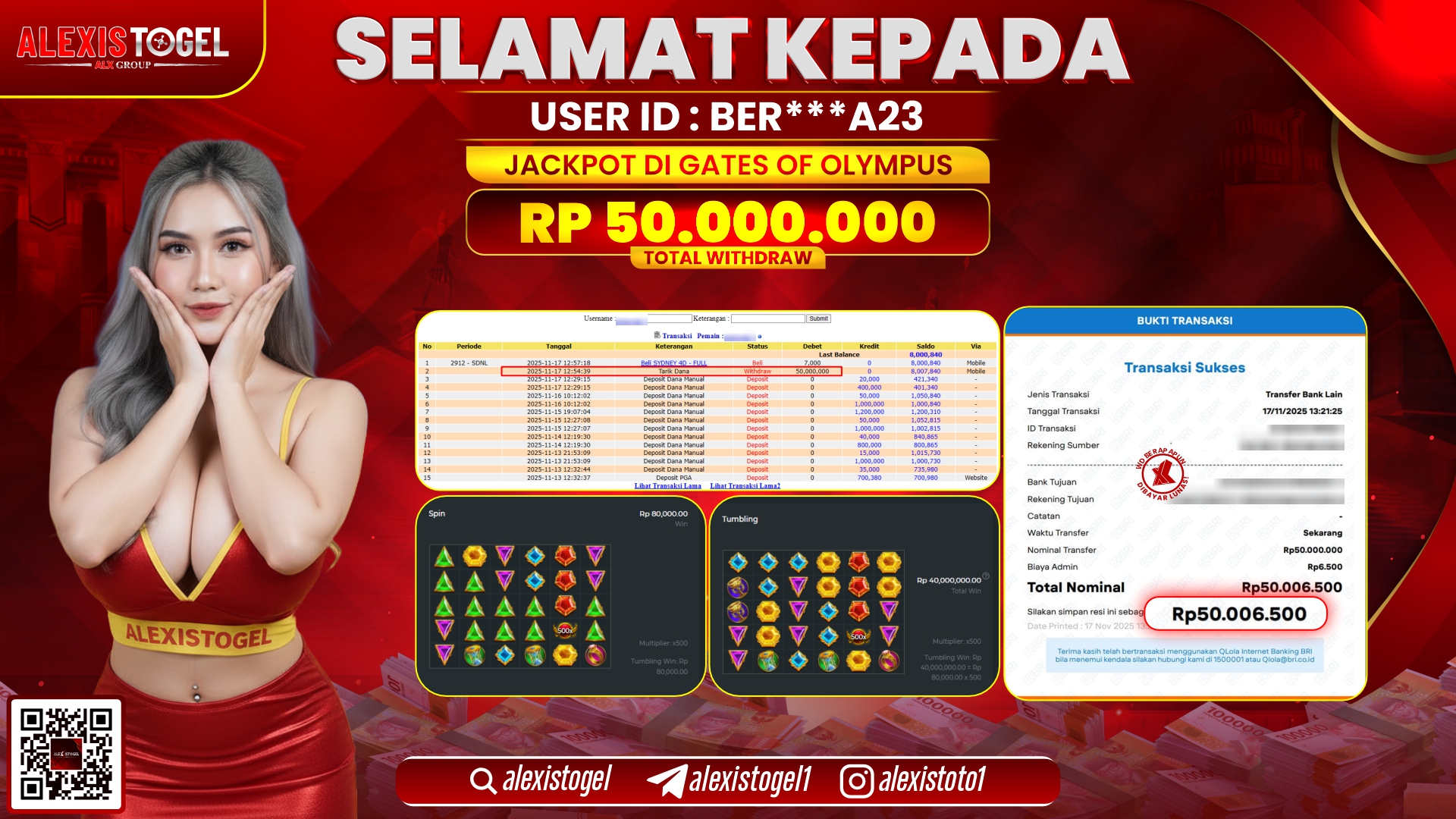 ALEXISTOGEL di SLOT GATES OF OLYMPUS RP.50.000.000, LUNAS