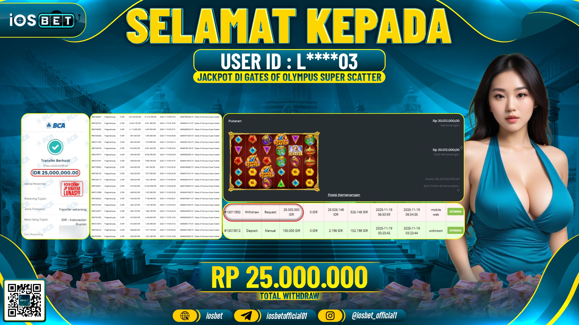 Bukti Pembayaran LUNAS SLOT GAME GACOR  Rp.25.000.000