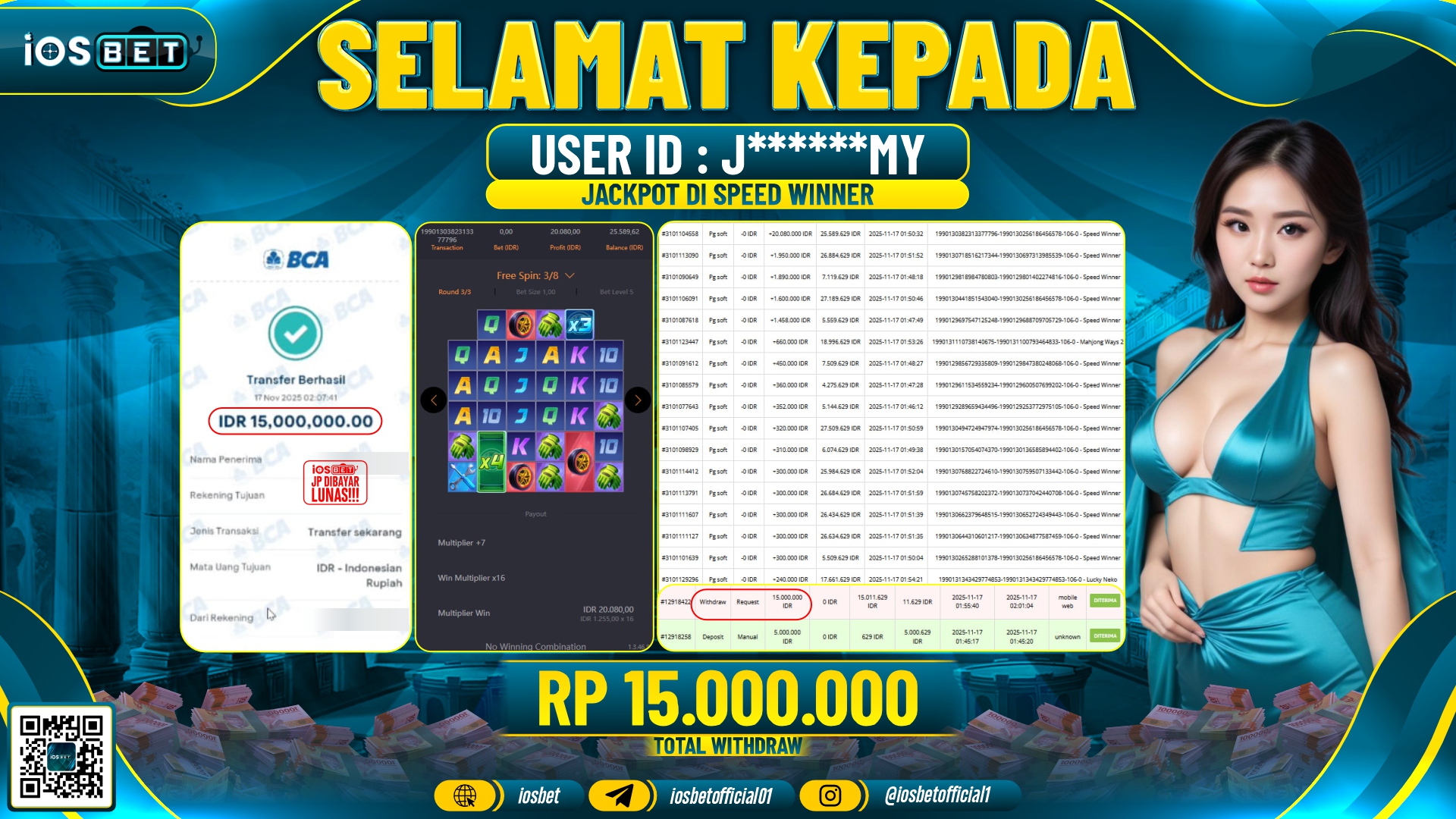 Bukti Pembayaran LUNAS SLOT GAME GACOR  Rp.15.000.000