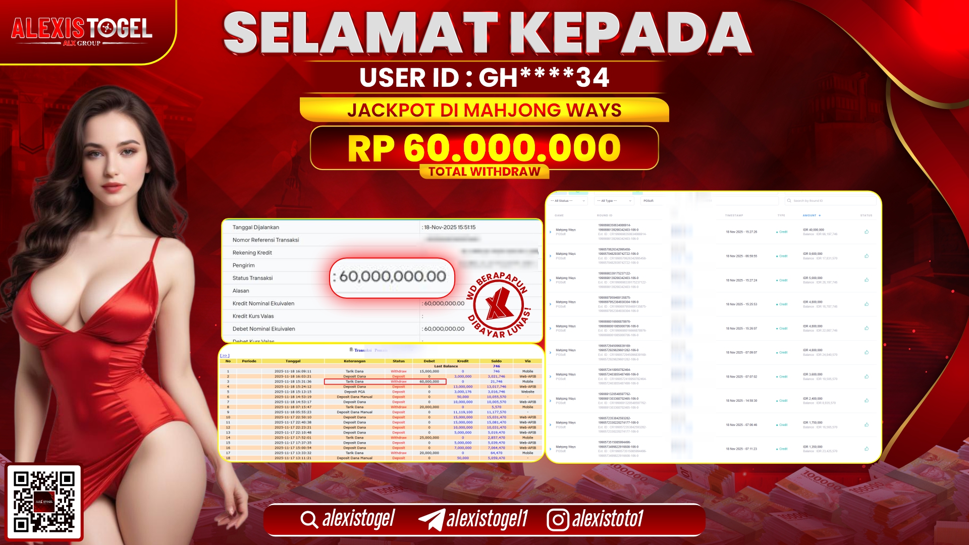 ALEXISTOGEL di SLOT MAHJONG WAYS RP.60.000.000, LUNAS