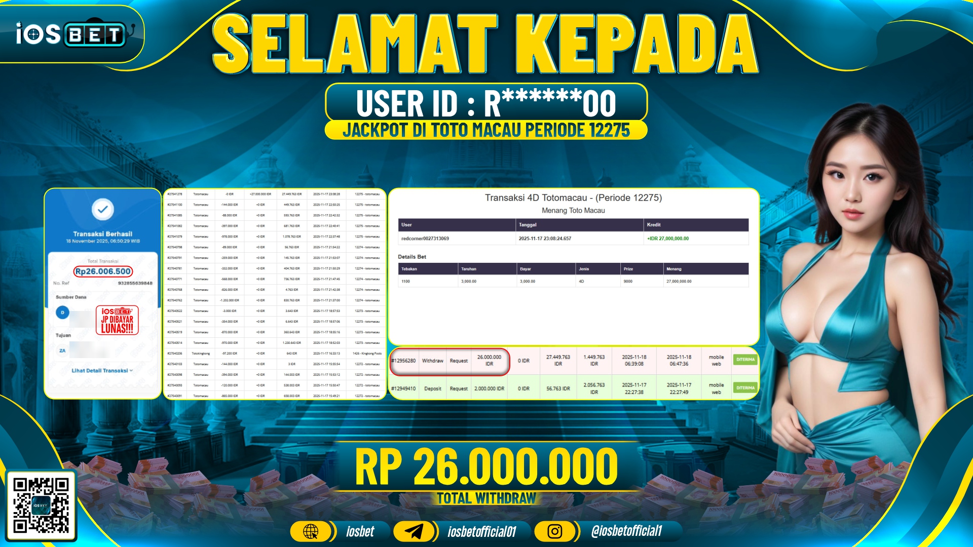 Bukti Pembayaran LUNAS LATTO GAME GACOR  Rp.26.000.000