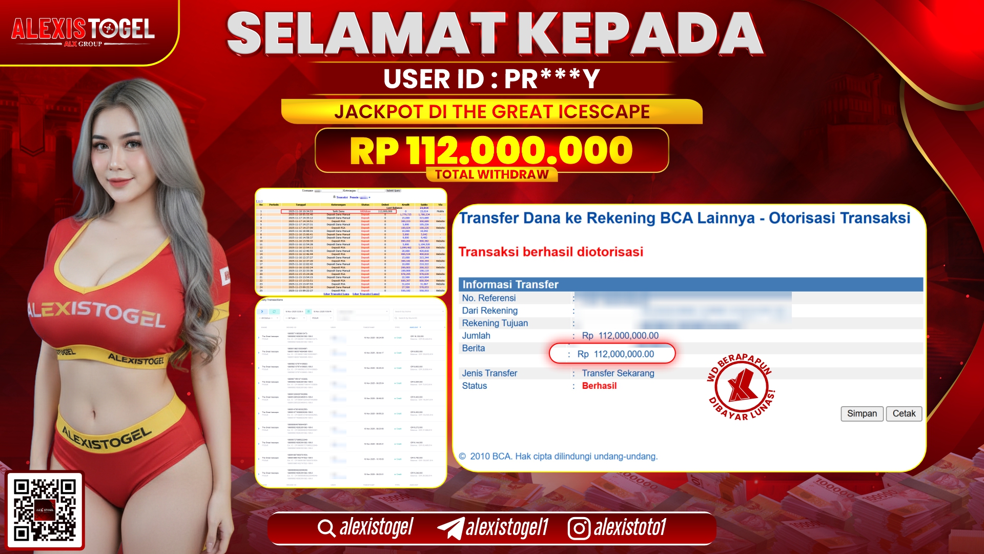 ALEXISTOGEL di SLOT THE GREAT ICESCAPE RP.112.000.000,- LUNAS