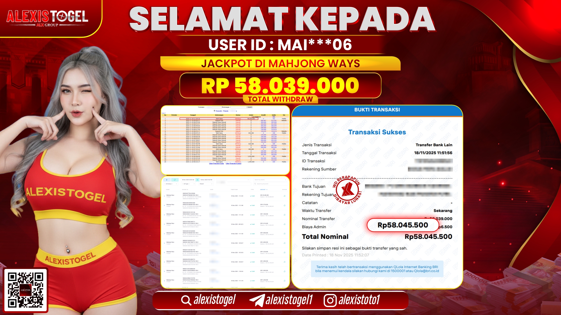 ALEXISTOGEL di SLOT MAHJONG WAYS RP.58.039.000, LUNAS