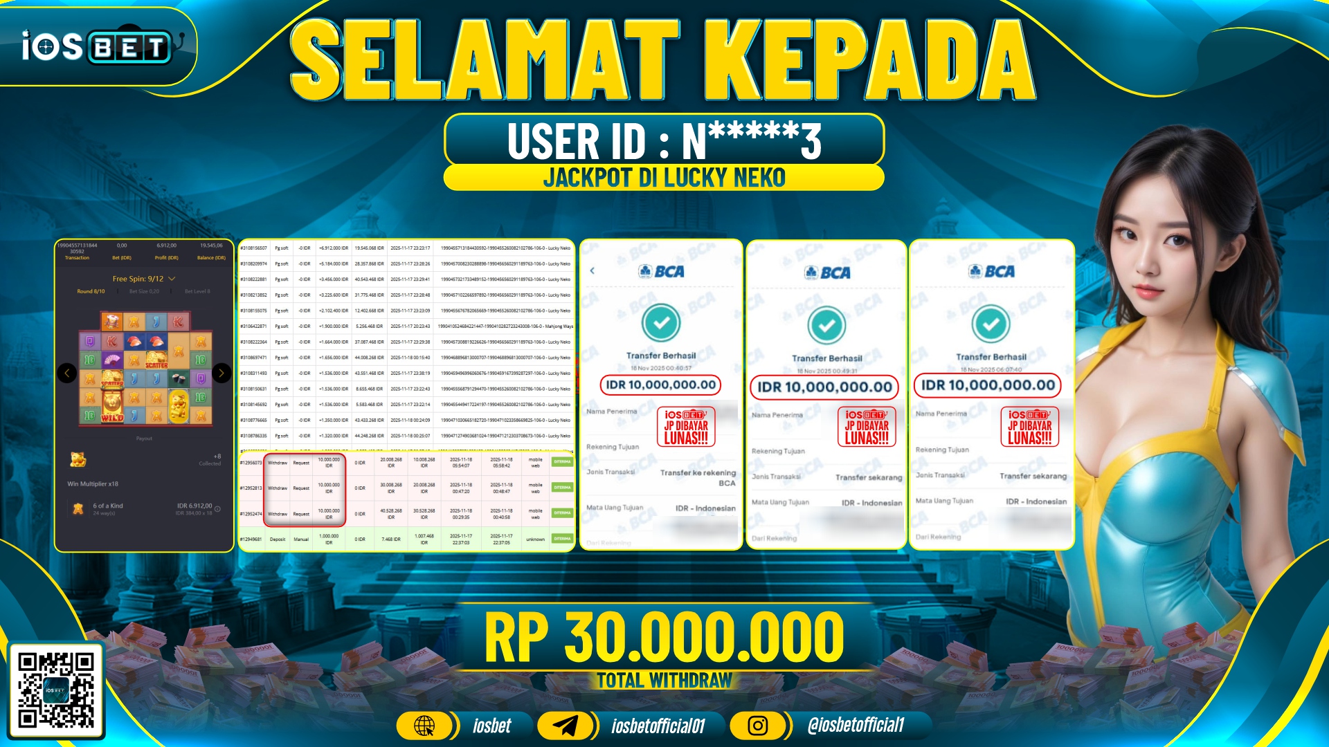 Bukti Pembayaran LUNAS SLOT GAME GACOR  Rp.30.000.000