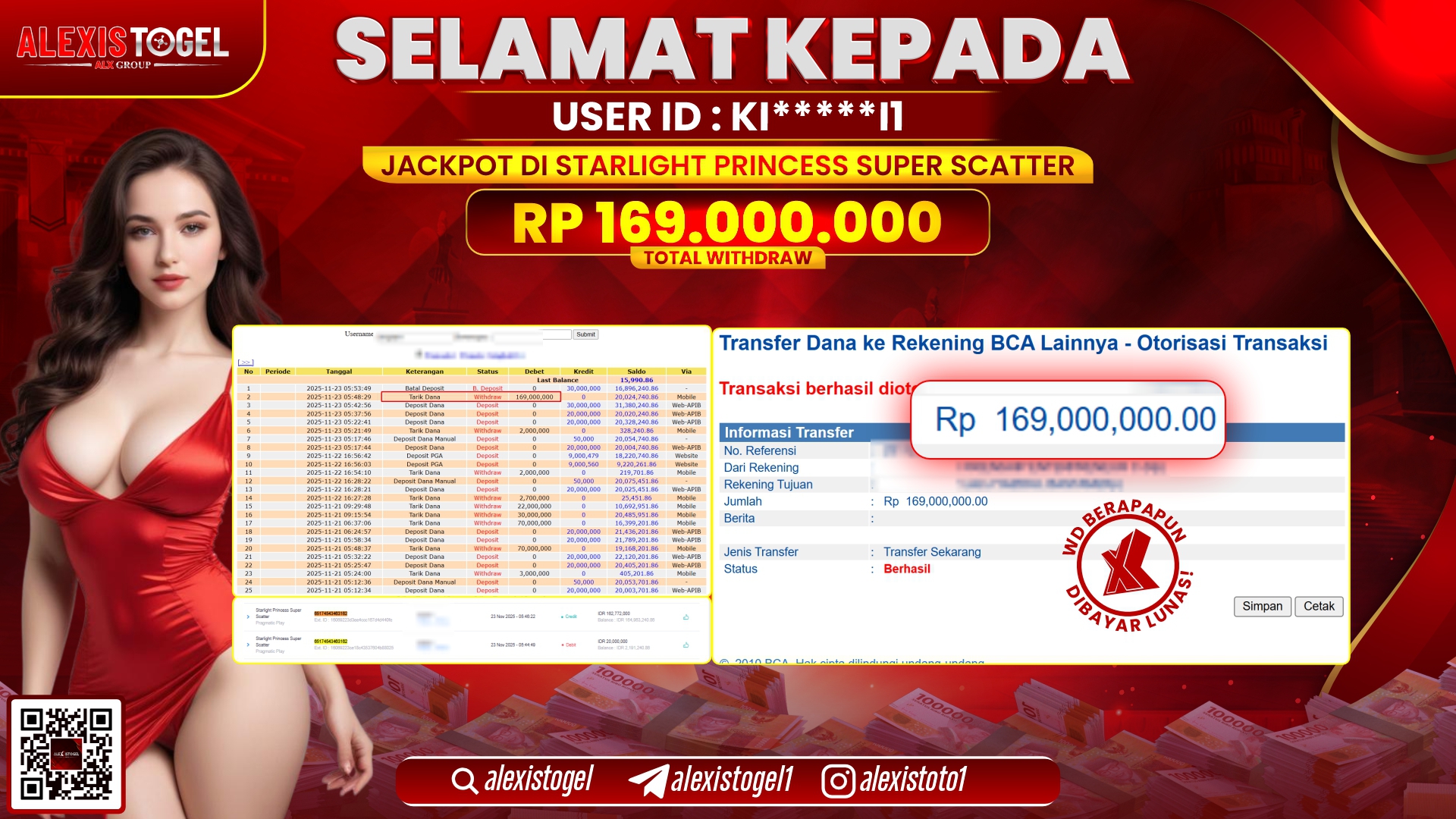 ALEXISTOGEL di SLOT STARLIGHT PRINCESS SUPER SCATTER RP.169.000.000,- LUNAS