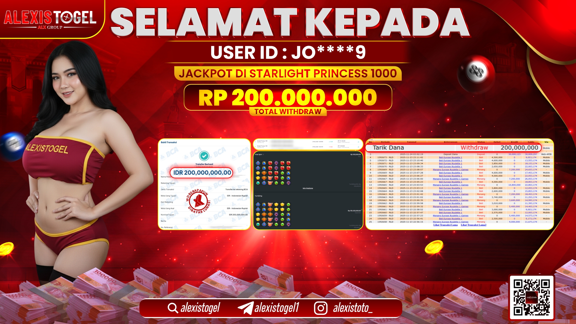 ALEXISTOGEL di SLOT STARLIGHT PRINCESS 1000 RP.200.000.000,- LUNAS