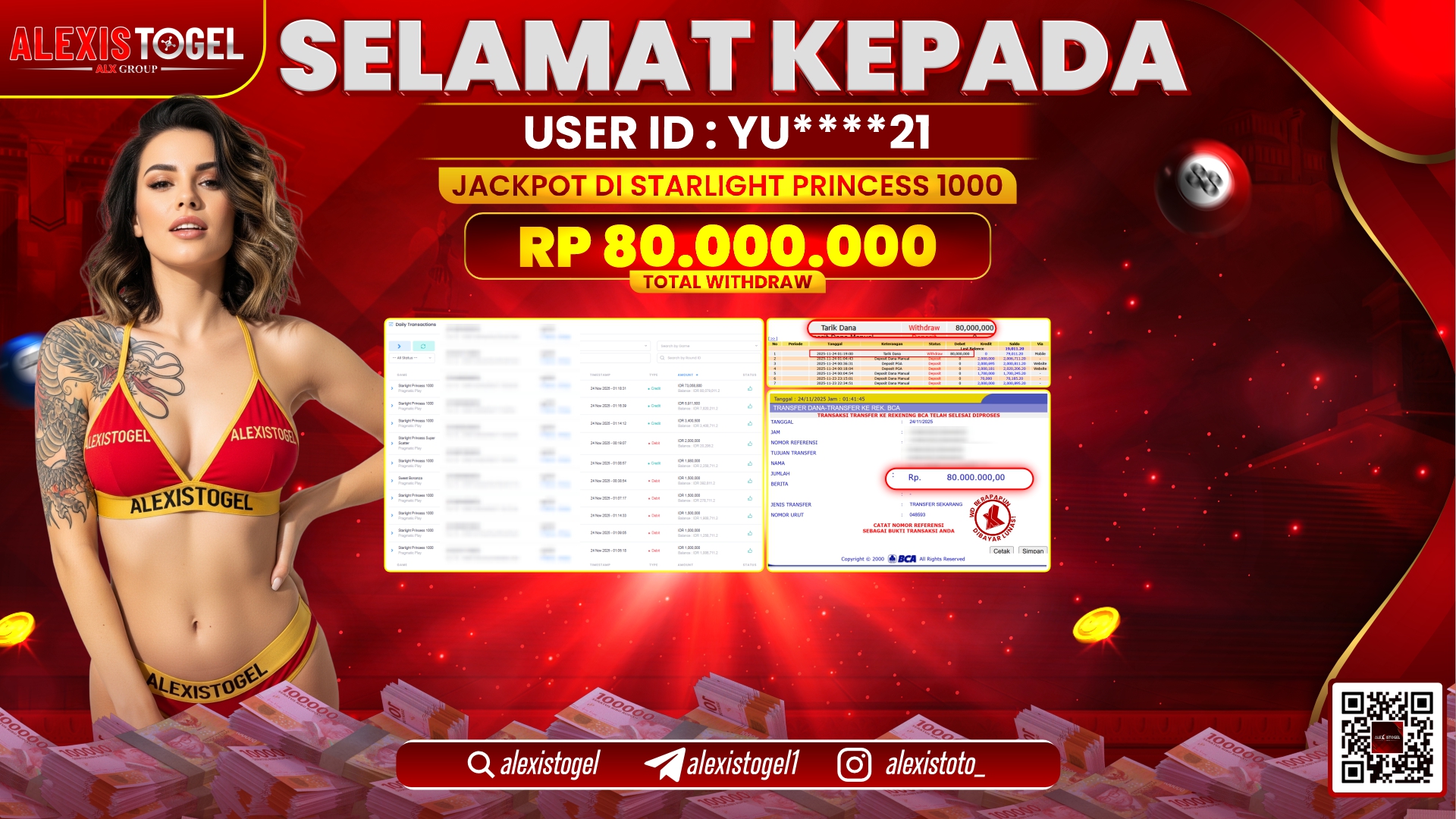 ALEXISTOGEL di SLOT STARLIHT PRINCESS 1000 RP.80.000.000,- LUNAS