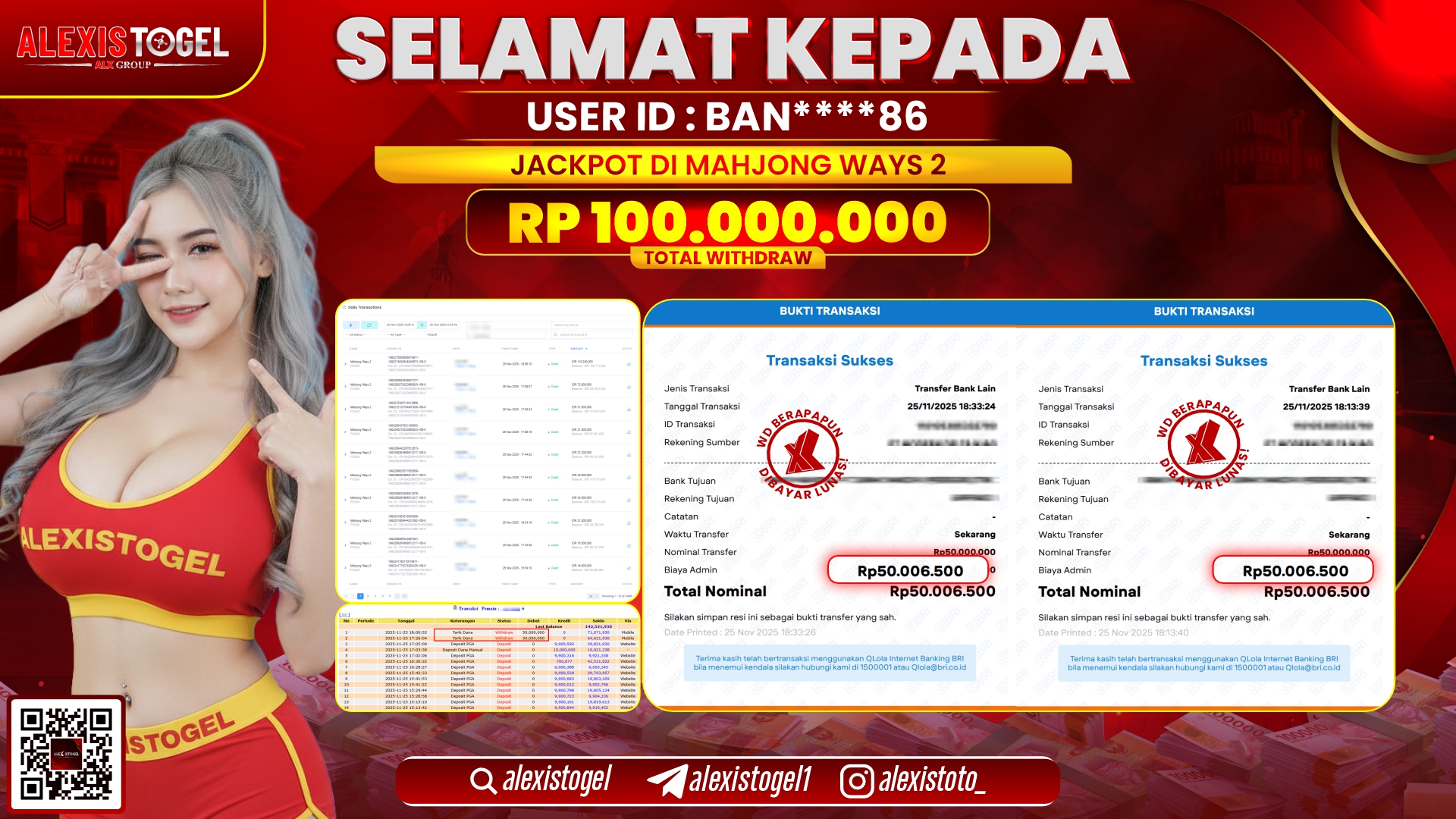 ALEXISTOGEL di SLOT MAHJONG WAYS 2 RP100.000.000,- LUNAS