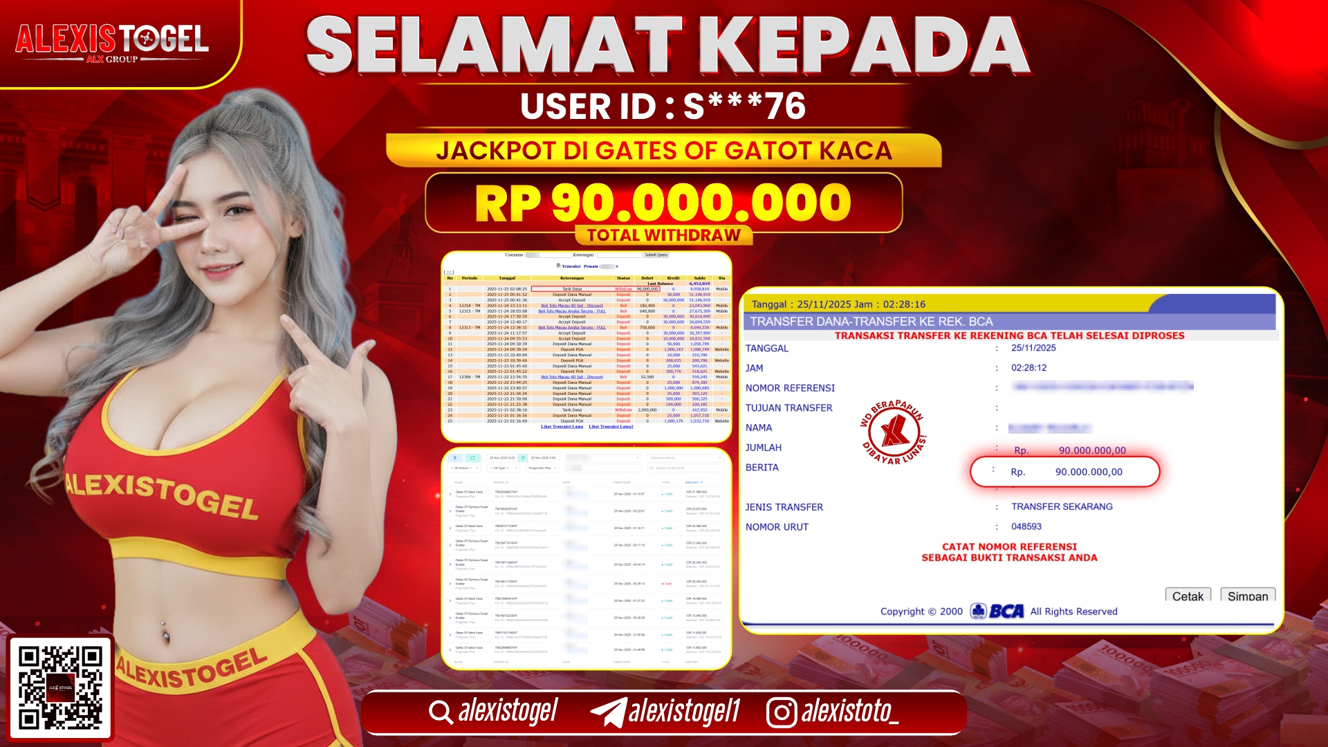 ALEXISTOGEL di SLOT GATES OF GATOT KACA RP.90.000.000,- LUNAS