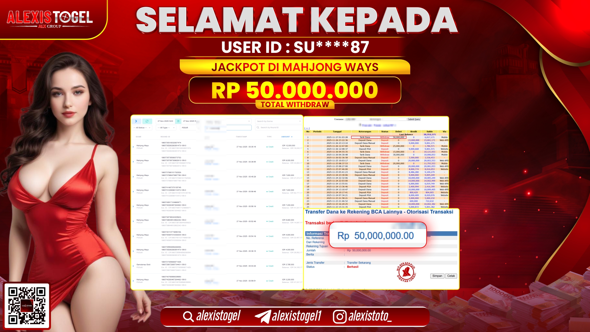 ALEXISTOGEL di SLOT MAHJONG WAYS RP.50.000.000,- LUNAS