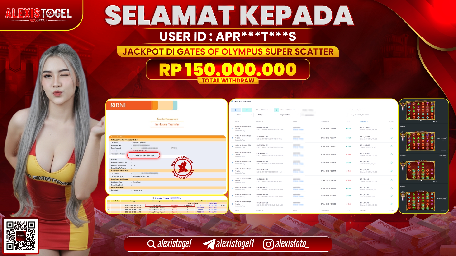 ALEXISTOGEL di SLOT STARLIGHT PRINCESS SUPER SCATTER RP.150.000.000,- LUNAS