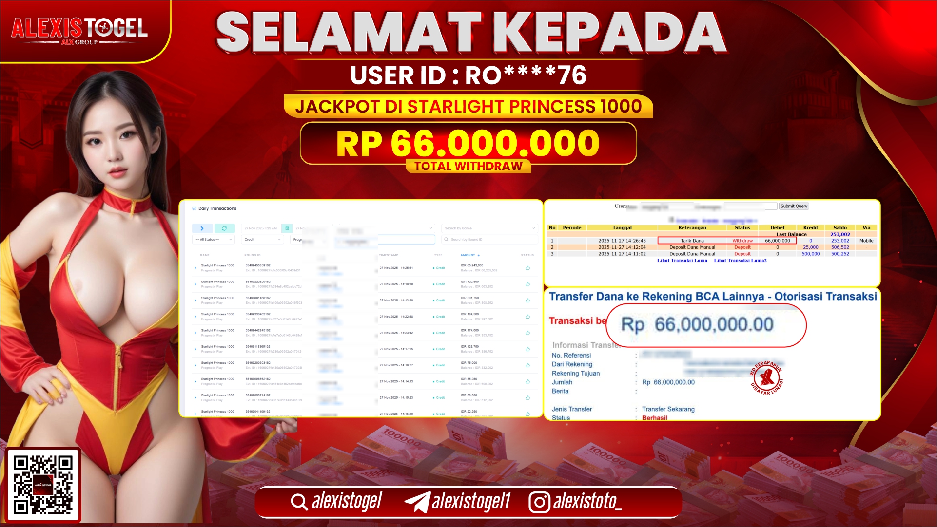 ALEXISTOGEL di SLOT STARLIGHT PRINCESS 1000 RP.66.000.000,- LUNAS