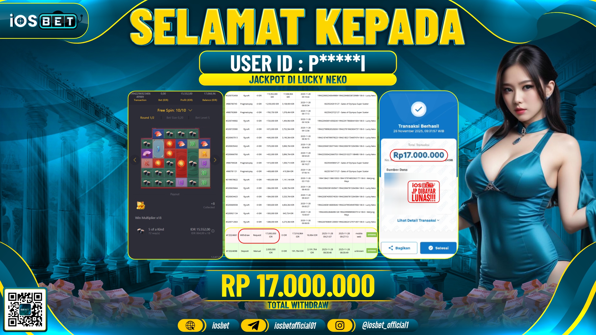 Bukti Pembayaran LUNAS SLOT GAME GACOR Rp.17.000.000,-