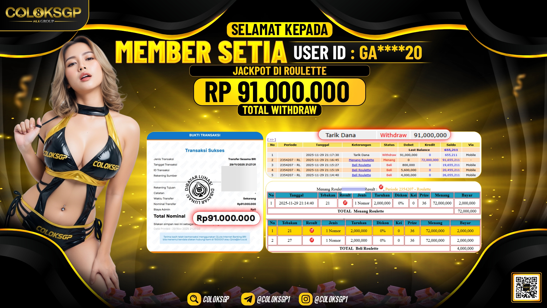 COLOKSGP JACKPOT LIVE GAMES ROULETTE