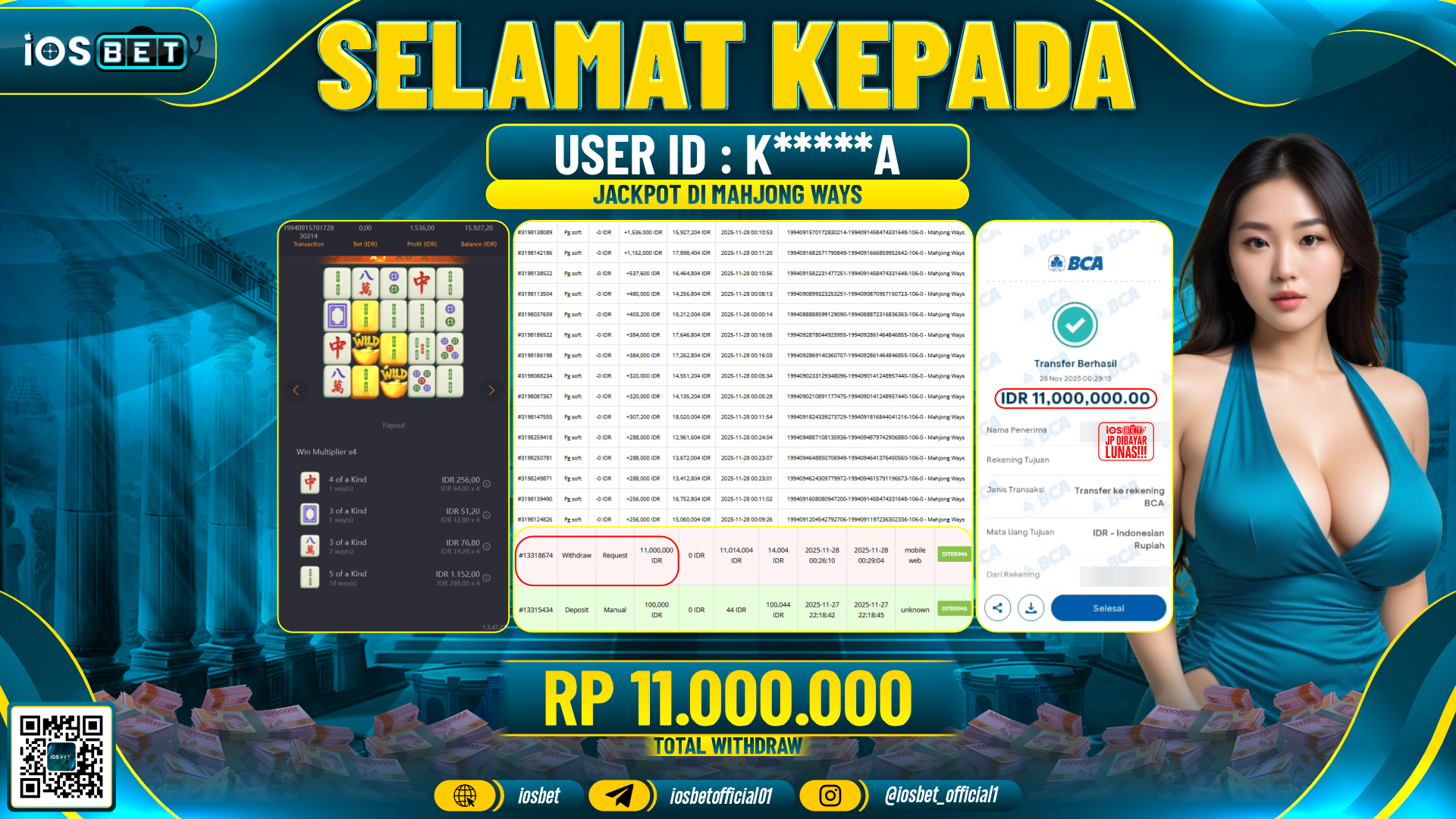 Bukti Pembayaran LUNAS SLOT GAME GACOR Rp.11.000.000,-