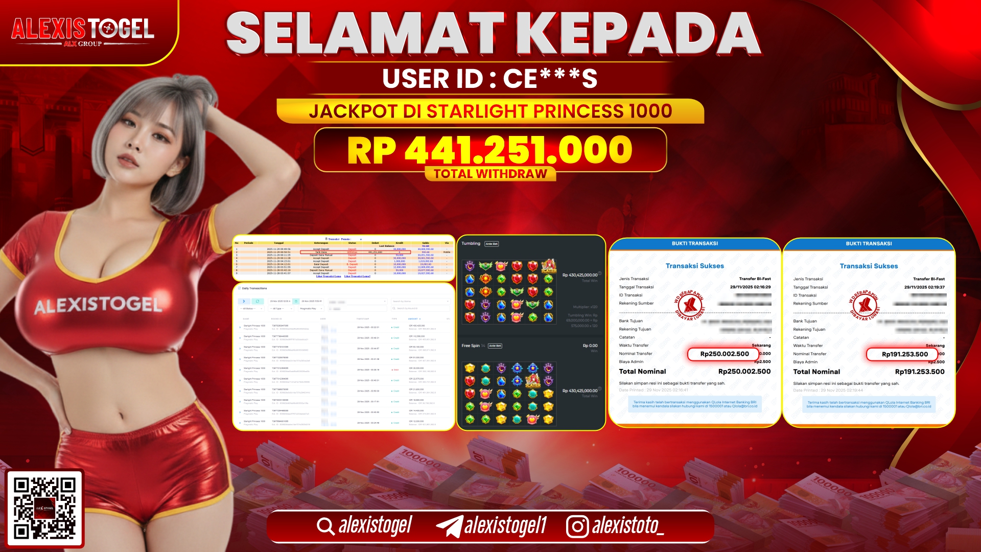 ALEXISTOGEL di SLOT STARLIGHT PRINCESS 1000 RP.441.251.000,- LUNAS